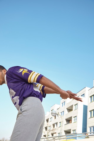 LOVESOME MAGAZINE -Rambl
Photographer: Maria Dominika
Styling: Sharina Lichtl
Model: Leroy @ IZAIO Management
Pullover Weekday 
Jersey Minnesota Vikings 
Pants Goetze